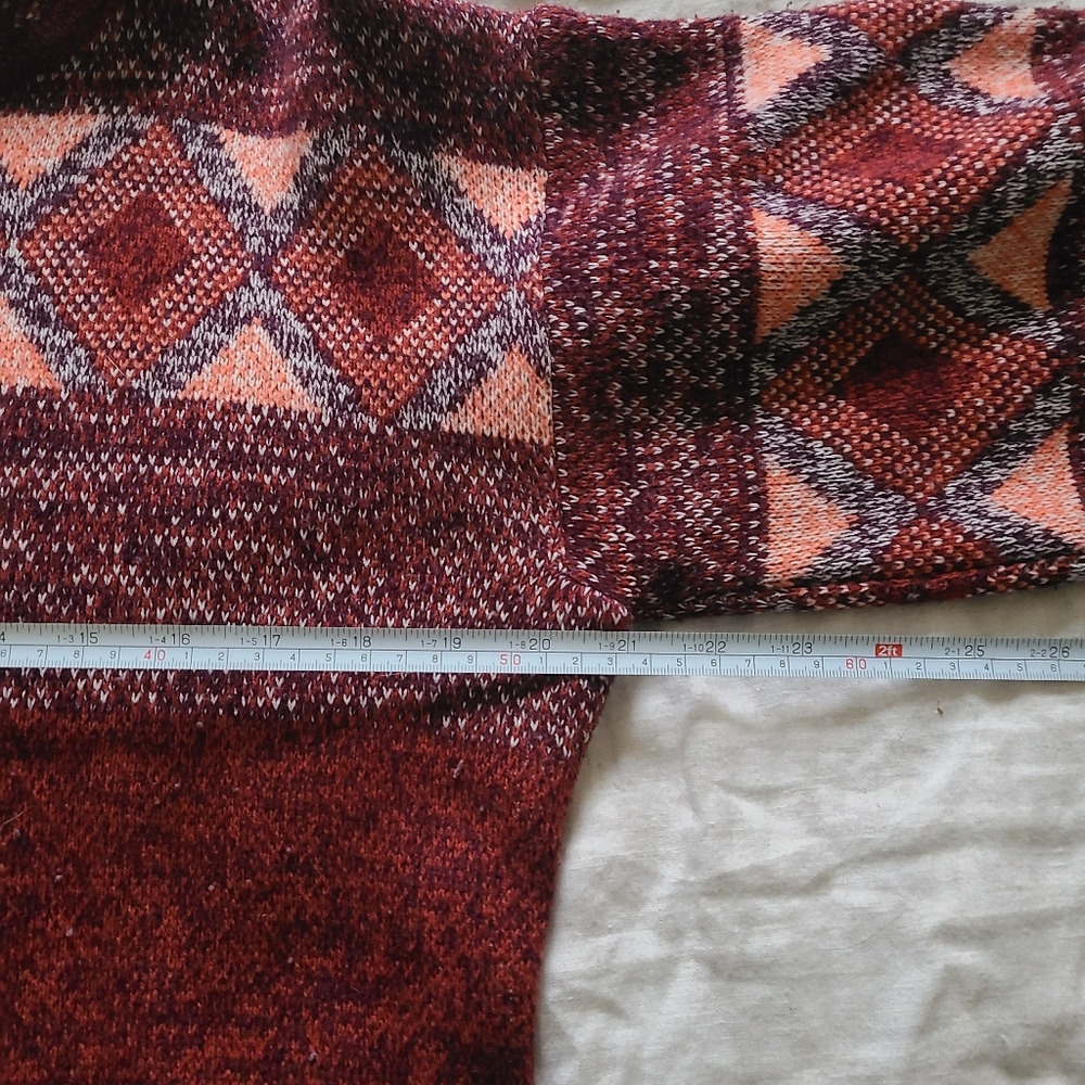 Vintage Eaton Women's L Jacket Acrylic Nordic Geometric Alpine Long Sleeves - Picture 12 of 13